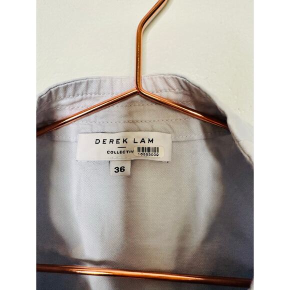 DEREK LAM 10 CROSBY x RTR Light Blue Cotton Button Front Tie Waist Romper 36 - Picture 9 of 14